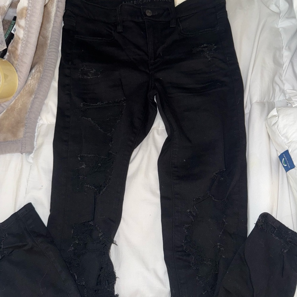 Black Distressed skinny Jeans